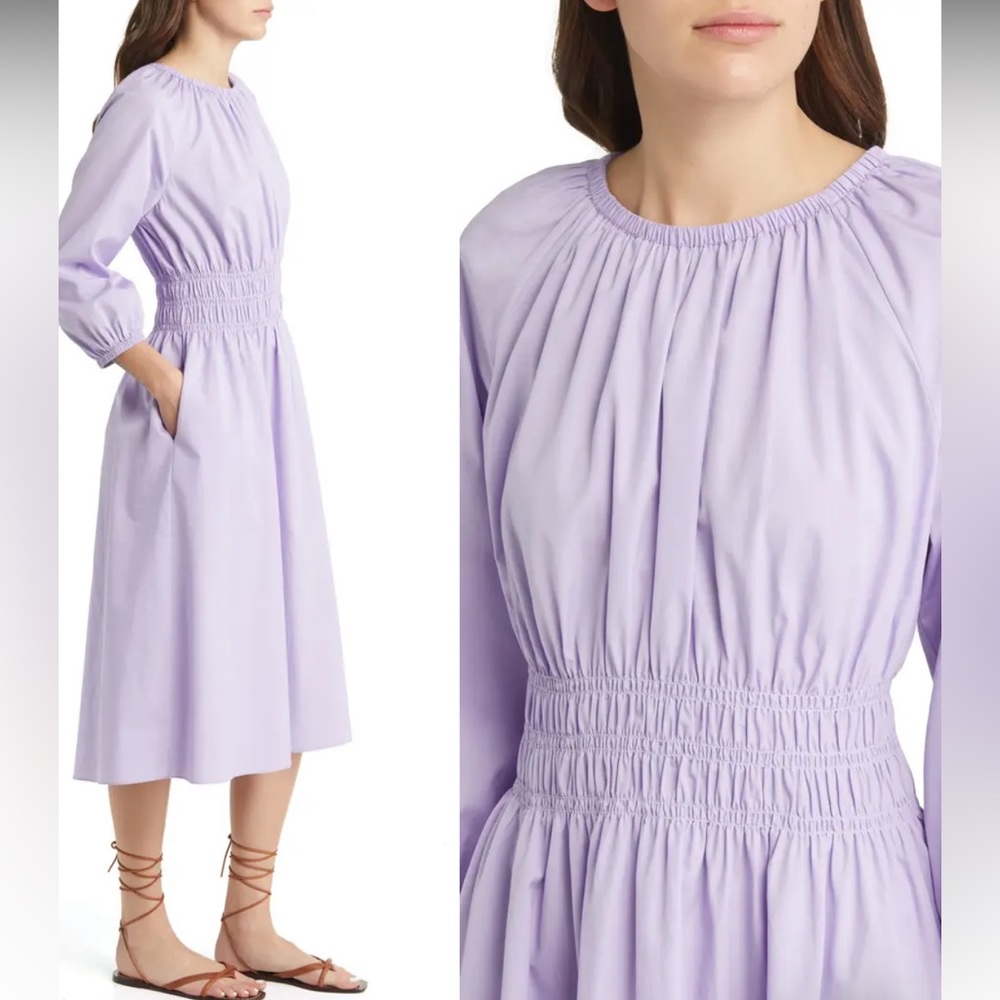 Nordstrom Signature Smock Waist Cotton Midi Dress XS